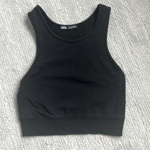 black zara tank top, size small